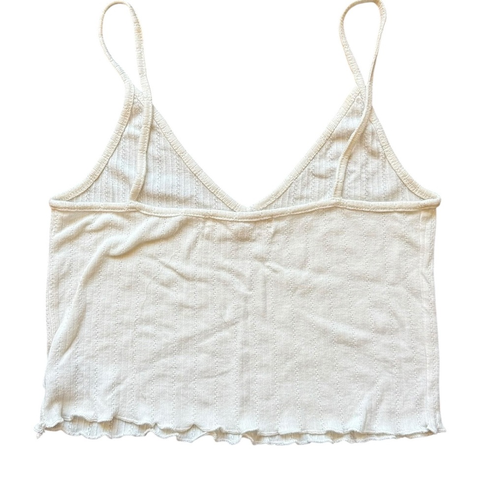 White Ribbed Knit Cami Top Urban Outfitters size small - Picture 2 of 4